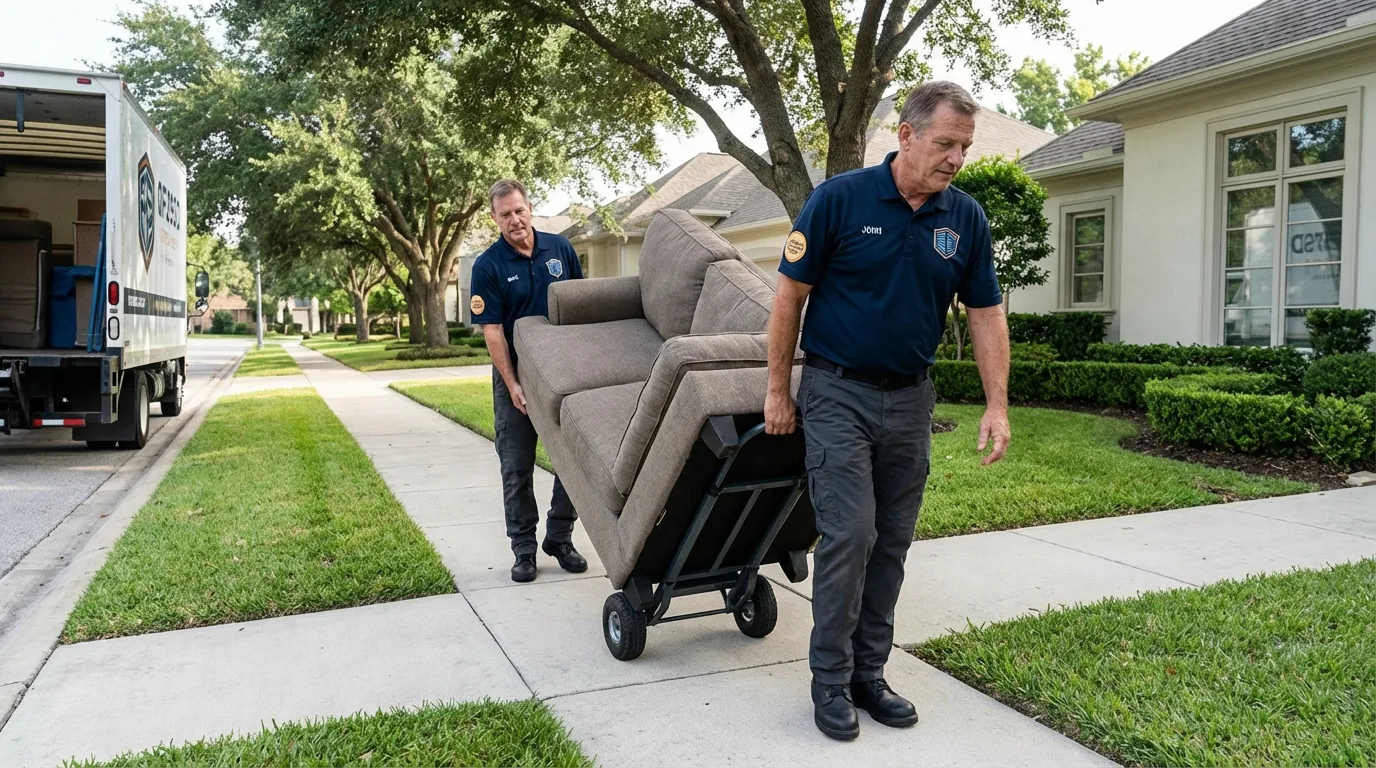 Local residential moving crew loading furniture in Forest Hills, NY
